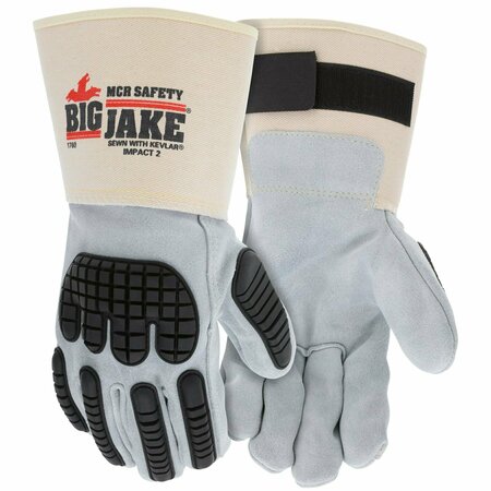 MCR SAFETY Gloves, Big Jake Full Back W/TPR and Hook & Loop XL, 12PK 1760XL